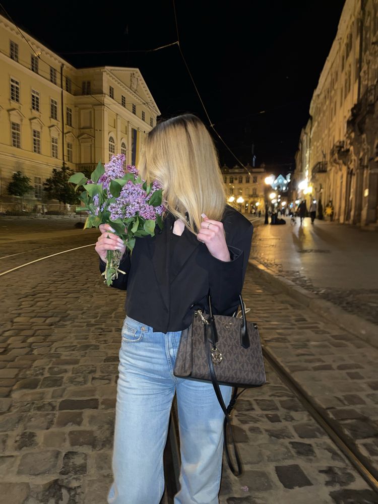 Сумка Сумочка MICHAEL Michael Kors коричнева монограмна tote bag cross