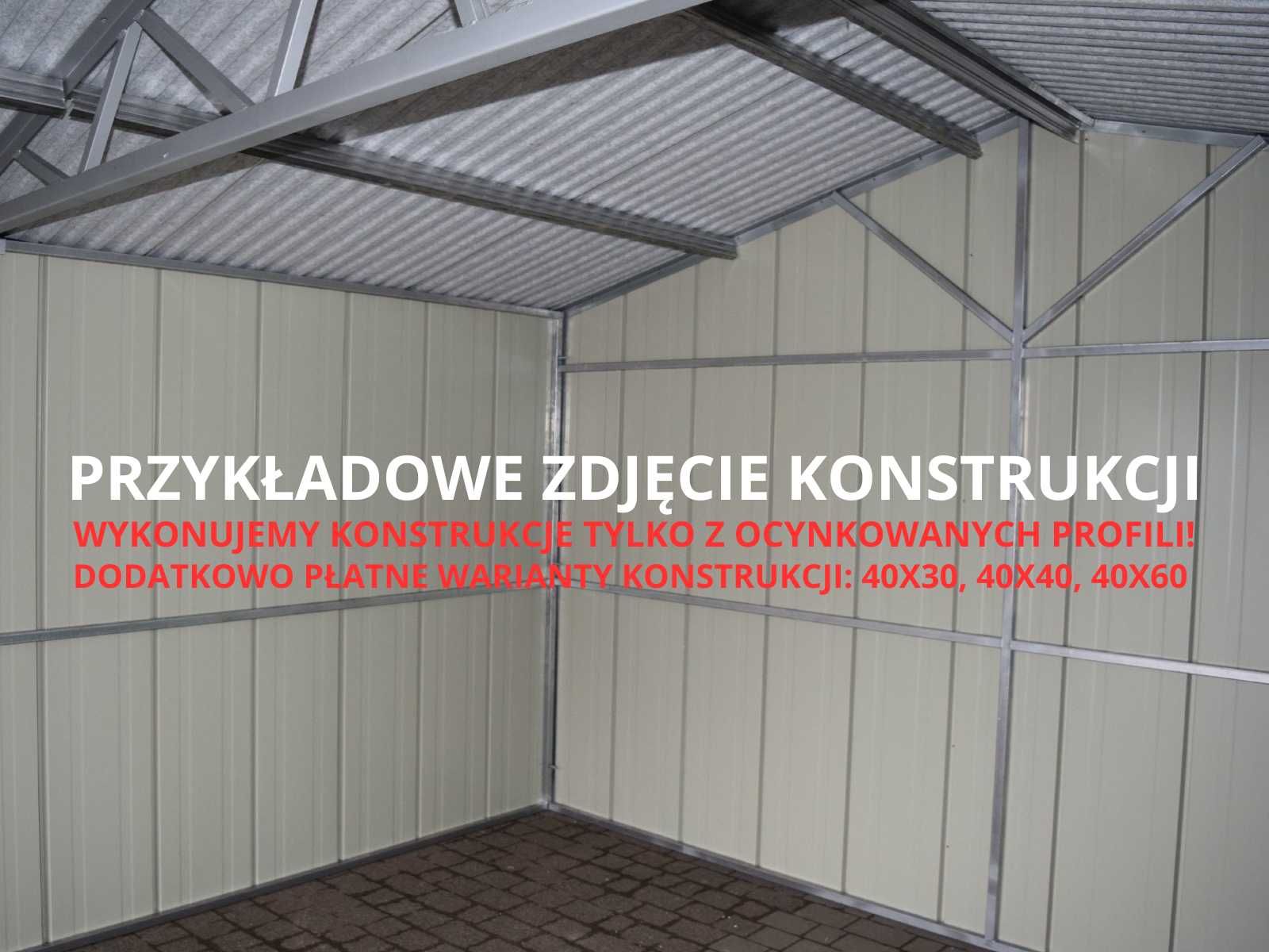 Garaż 7x5m blaszany drewnopodobny dwustanowiskowy na wymiar 8x8 9x6