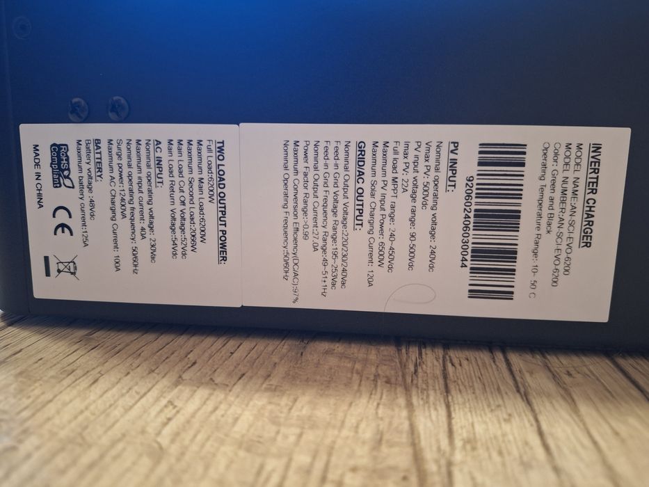 Гібридний інвертор Anern AN-SCI-EVO-6200 48В/6,2кВт Безкоштовна достав