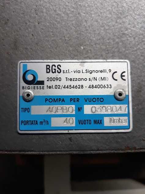 Bomba de Vácuo BGS cnc 40m3 hora