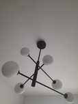 Lampa NOWA czarna Dorado wisząca sufitowa żyrandol czarny klosze białe