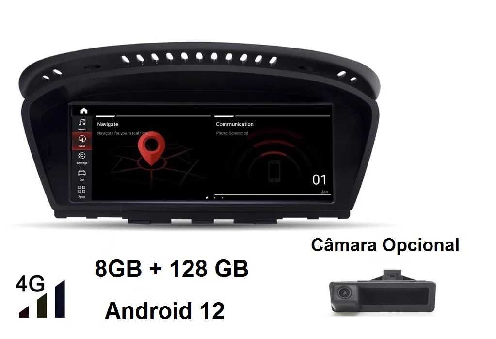 Radio BMW Android 12 128Gb Série 5 E60 E61_Série 3 E90 E91 ecrã HD 8,8"