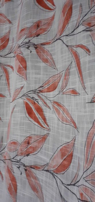 Zasłony krótkie wzór Gałezie i liście