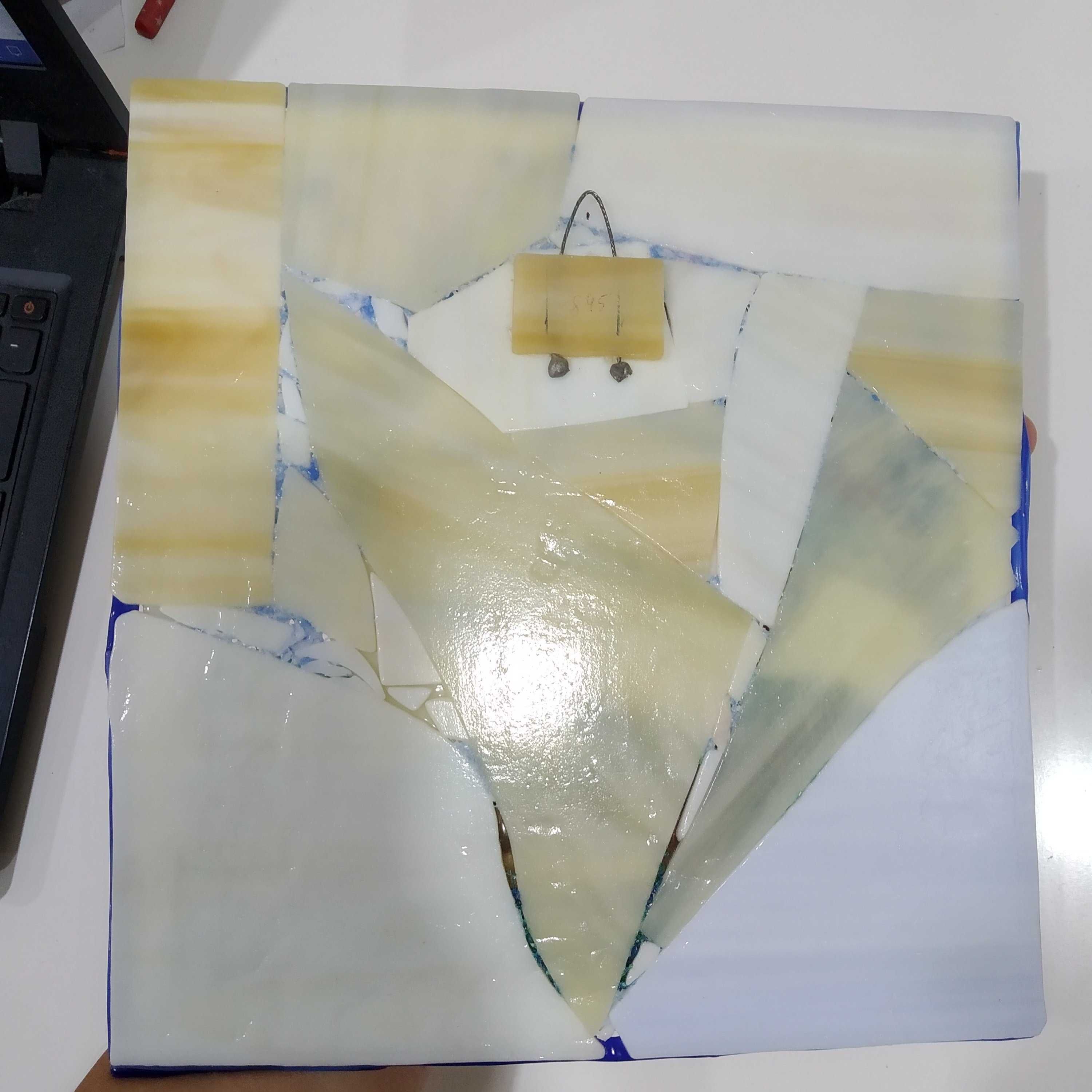 Картина 3D панно вітраж у техніці ф'юзинг фьюзинг Корабель + Подаруно