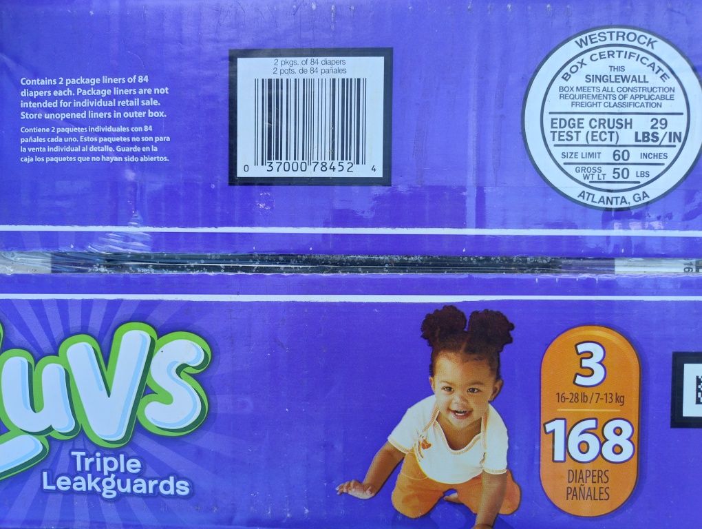 Підгузники Pampers Luvs 3 168 шт. США