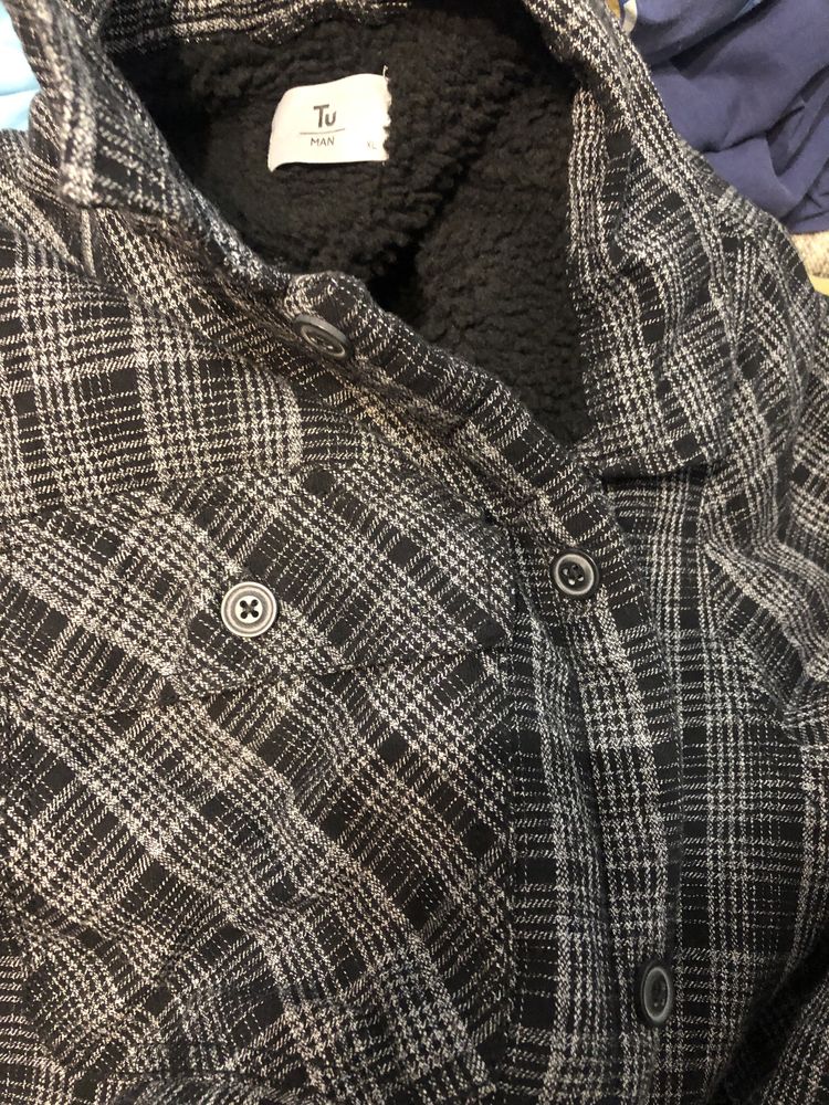 Куртка-рубашка с мехом мужская бренд TU