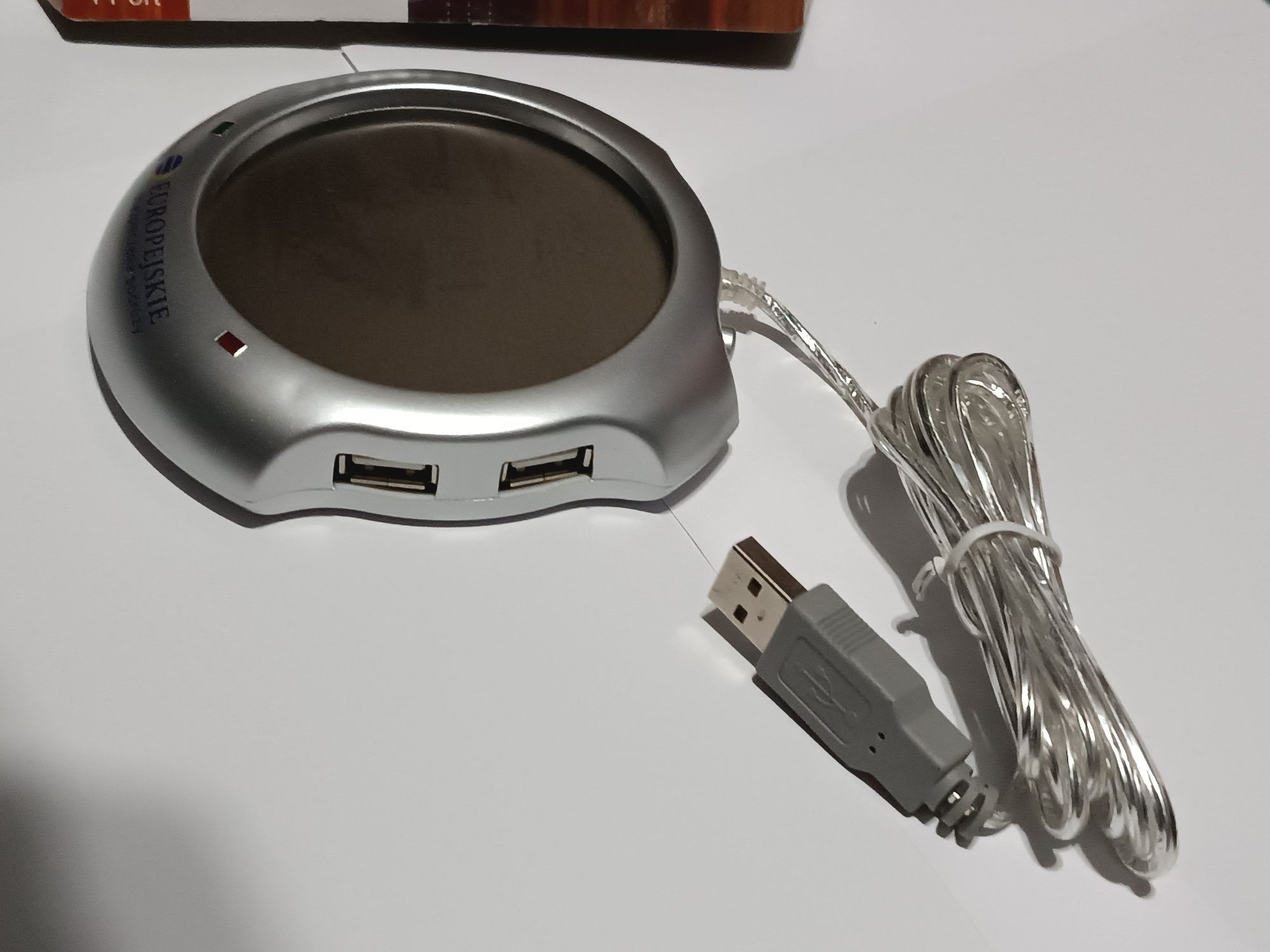 Podgrzewacz do napojów 4 porty USB HUB podstawka podgrzewająca