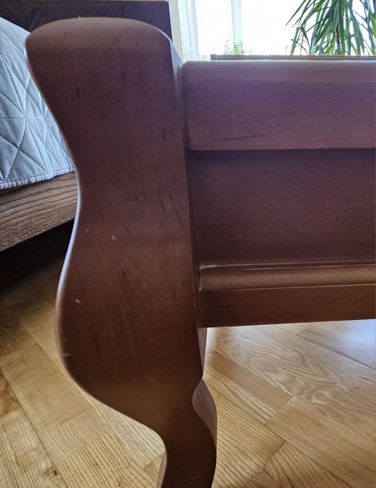 Двоспальне ліжко з ламелями (масив - дерево)