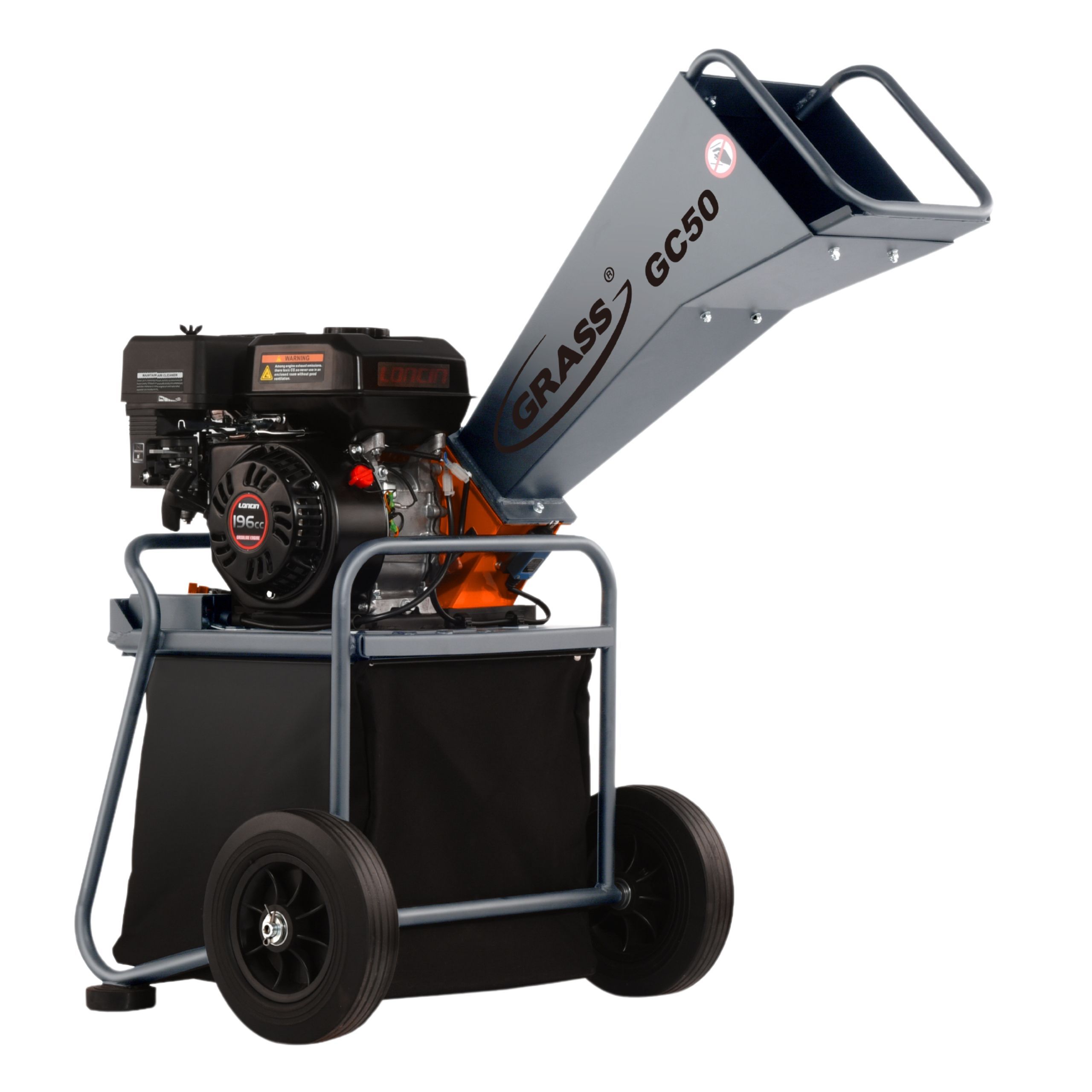 Rozdrabniacz do gałęzi GRASS GC50 Loncin 196cm3 4,1Kw do 3,5cm bębnowy