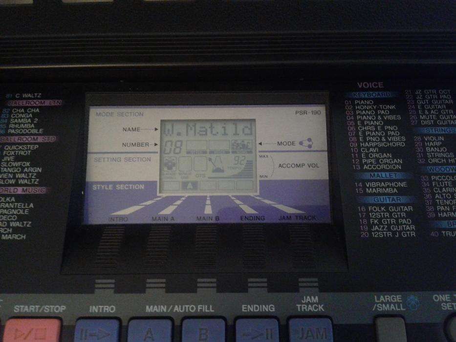 Teclado Yamaha PSR-190
