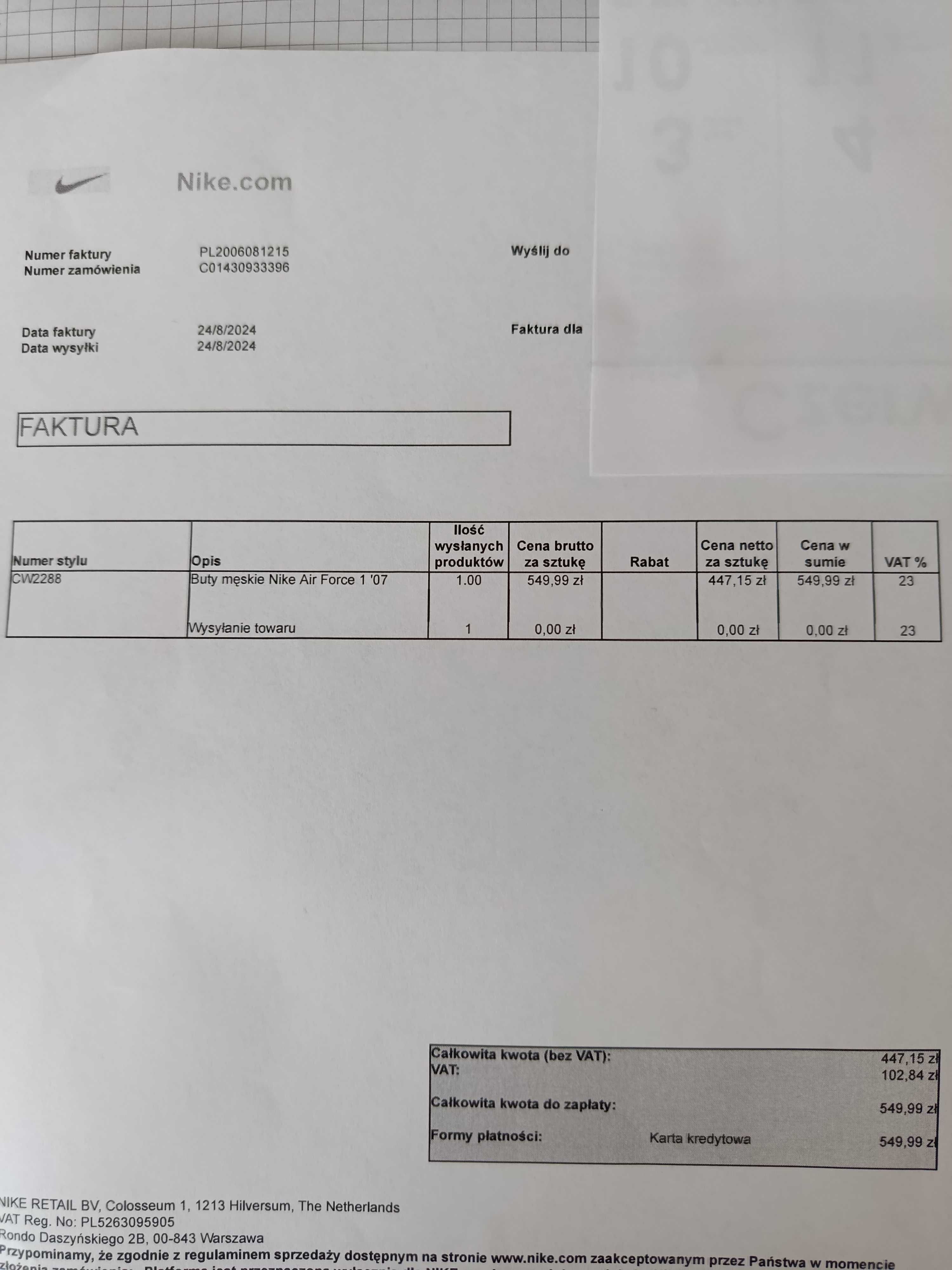 Buty męskie oryginalne Nike Air Force 1 '07 białe używane r. 43