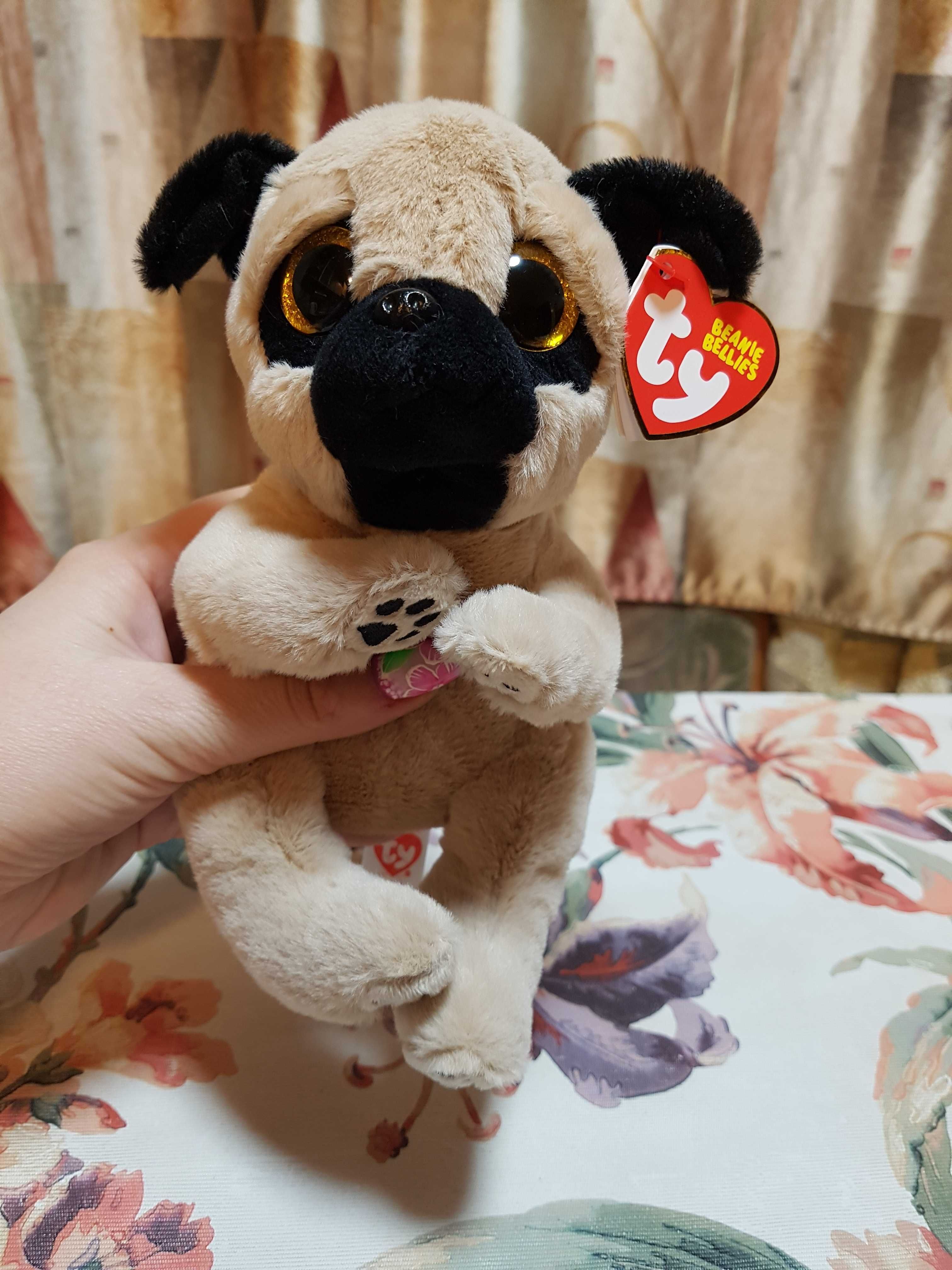 Ty Beanie Ballies глазастик собака, песик мопс IZZY 22 см оригинал
