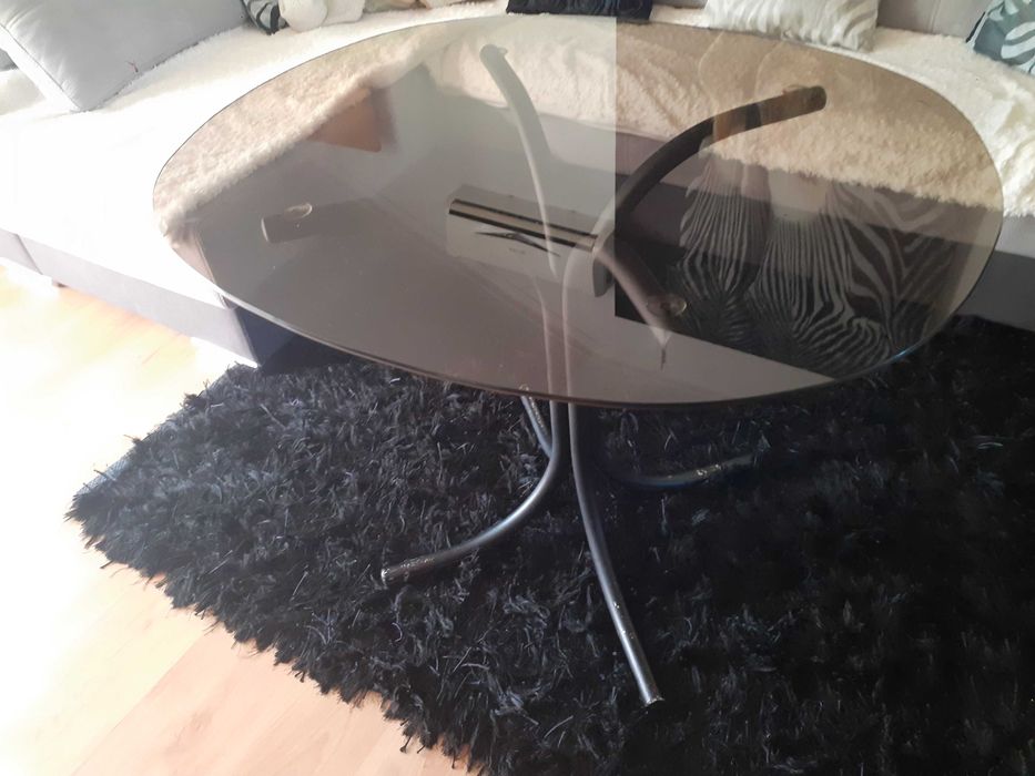 Mesa de vidro fumado para sala ou quarto