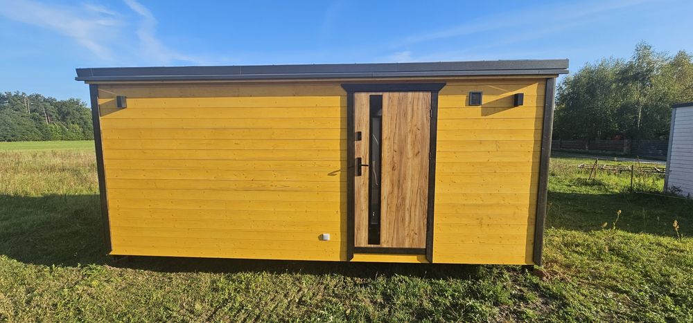 Domek mobilny Tiny Hause jezioro działka biuro