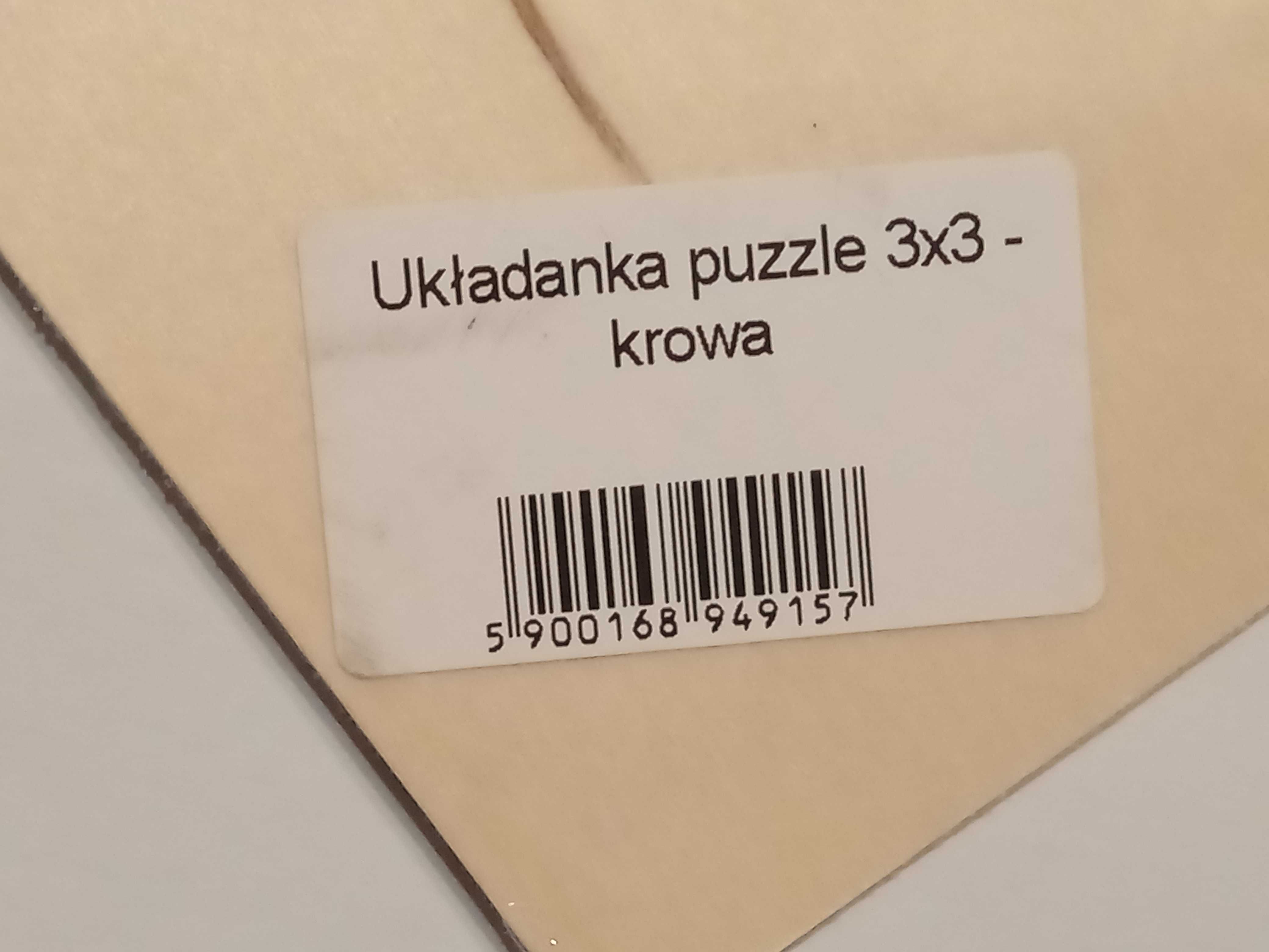 Puzzle Zebra i Krowa drewniane - nowe,zafoliowane + Gratis dla Rodzica