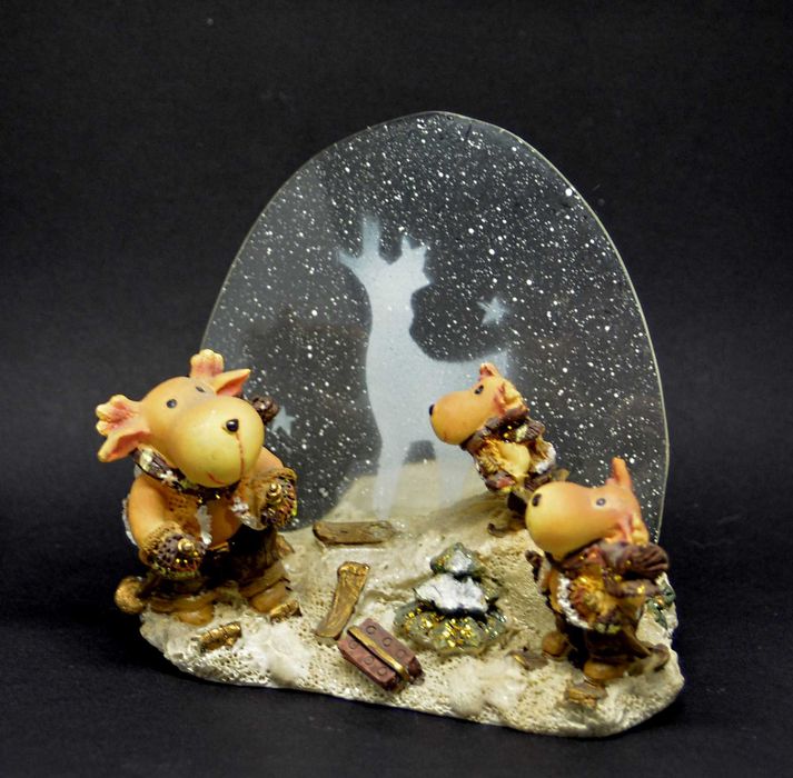 Boże Narodzenie Świecznik Lampion na Tealight Rodzina Reniferów