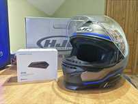 Kask HJC I91 Nior Grey/Blue + Interkom HJC SMART 21B