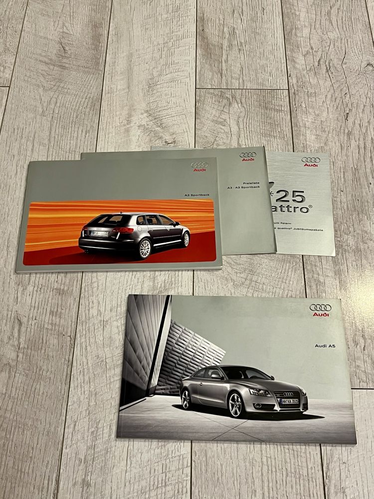 Foldery katalogi Audi A2 A3 S3 S4 A4 A6 C6 b7 S4 dla fana marki