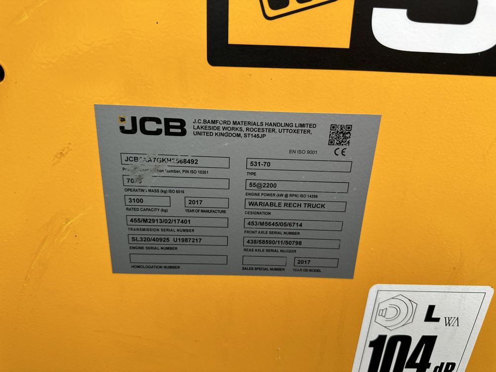 Телескопічний навантажувач JCB 531-70, 2017 р в. Можливо з ПДВ.