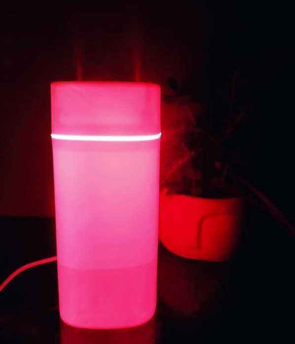 Зволожувач повітря 600ml з подвійним розпилювачем і нічник, 7 кольорів