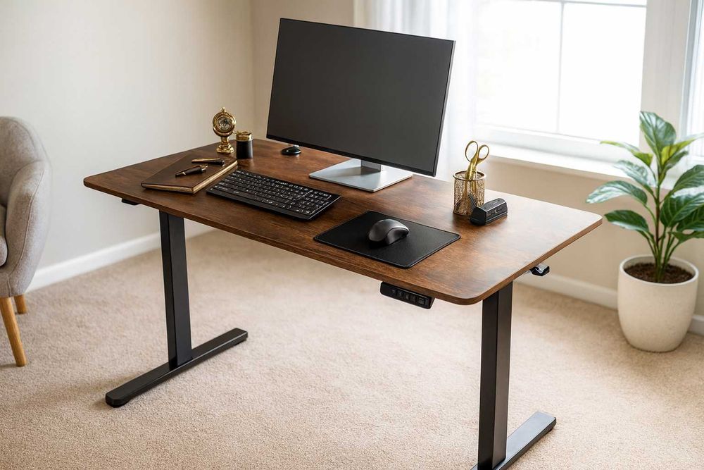 Nowe Biurko Elektryczne Regulowane 140x70 Podnoszone Gamingowe Faktura