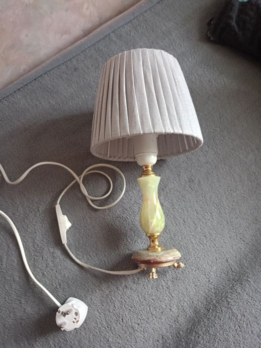 Piękna lampa alabaster mosiądz metal szwedzka vintage