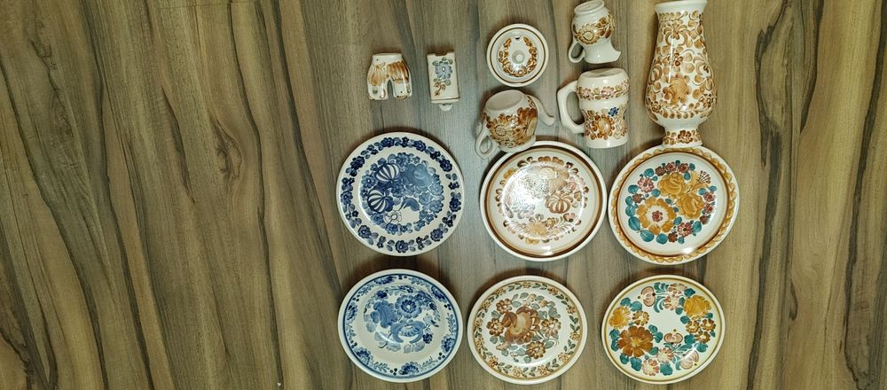 Ceramika Włocławek. talerze . wazon .dzbank. Cukiernica. Solniczka