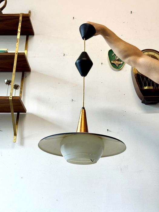 Lampa wisząca z regulacją, Dania lata 70, mid-c, vintage