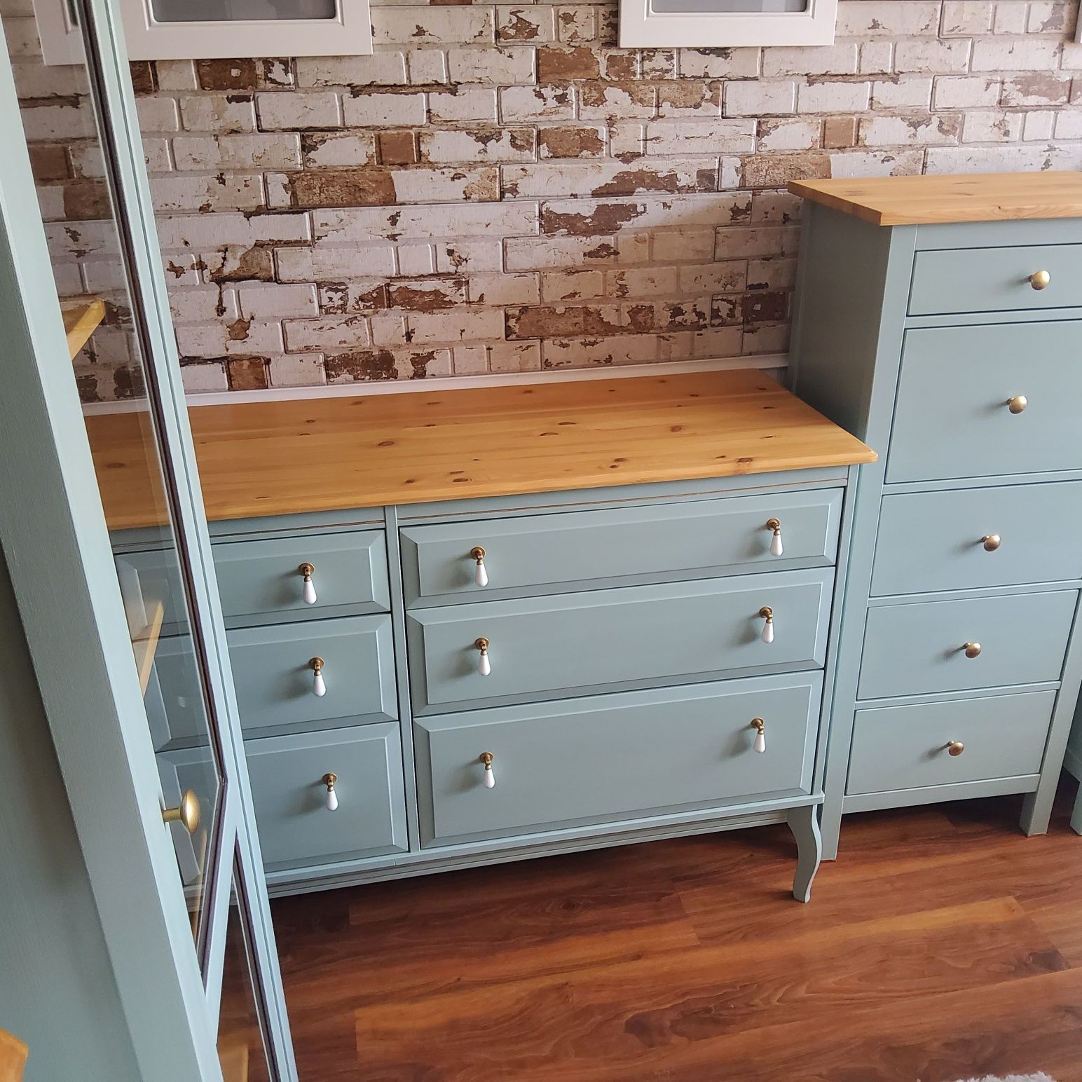Komoda drewniana slupek ikea hemnes szafka leksvik szafa biurko