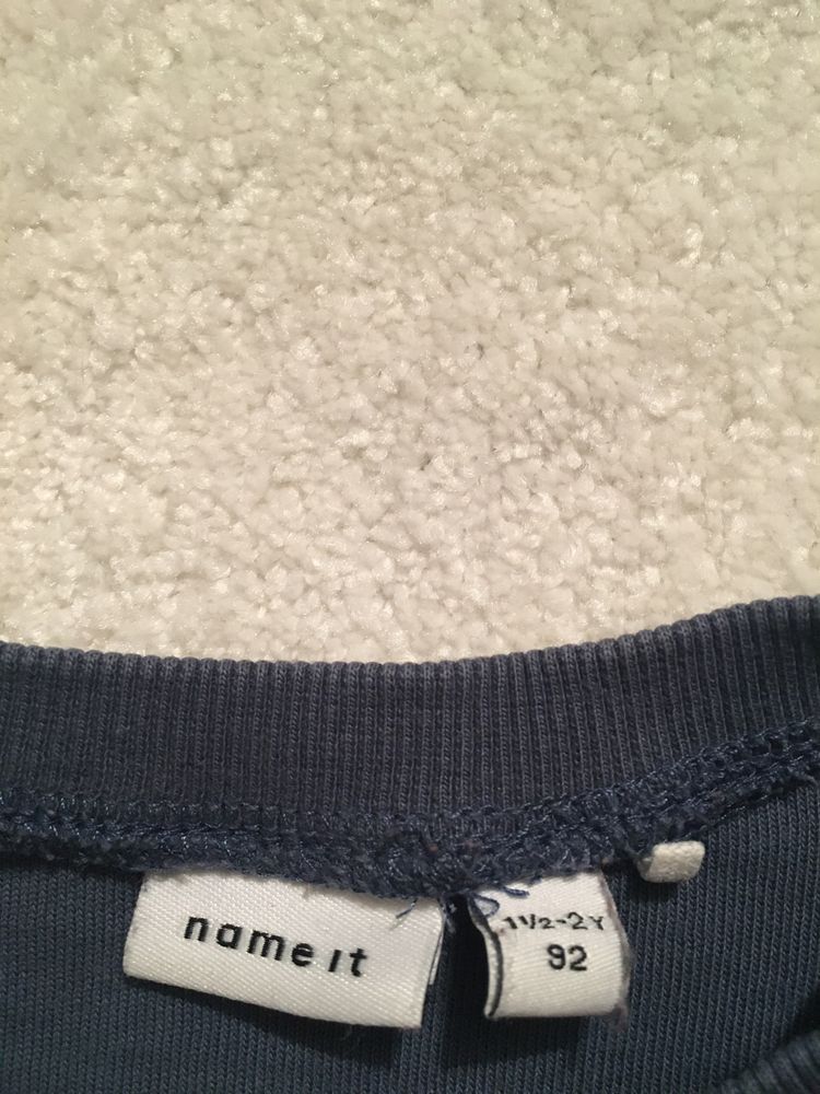 Bluza name it 92 niebieska frotte be kind bawełna