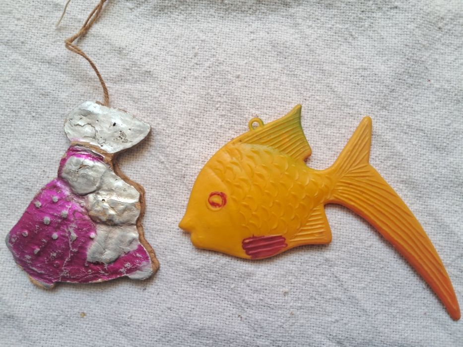 Іграшки новорічні вінтаж їжак лимон картонаж Чебурашка