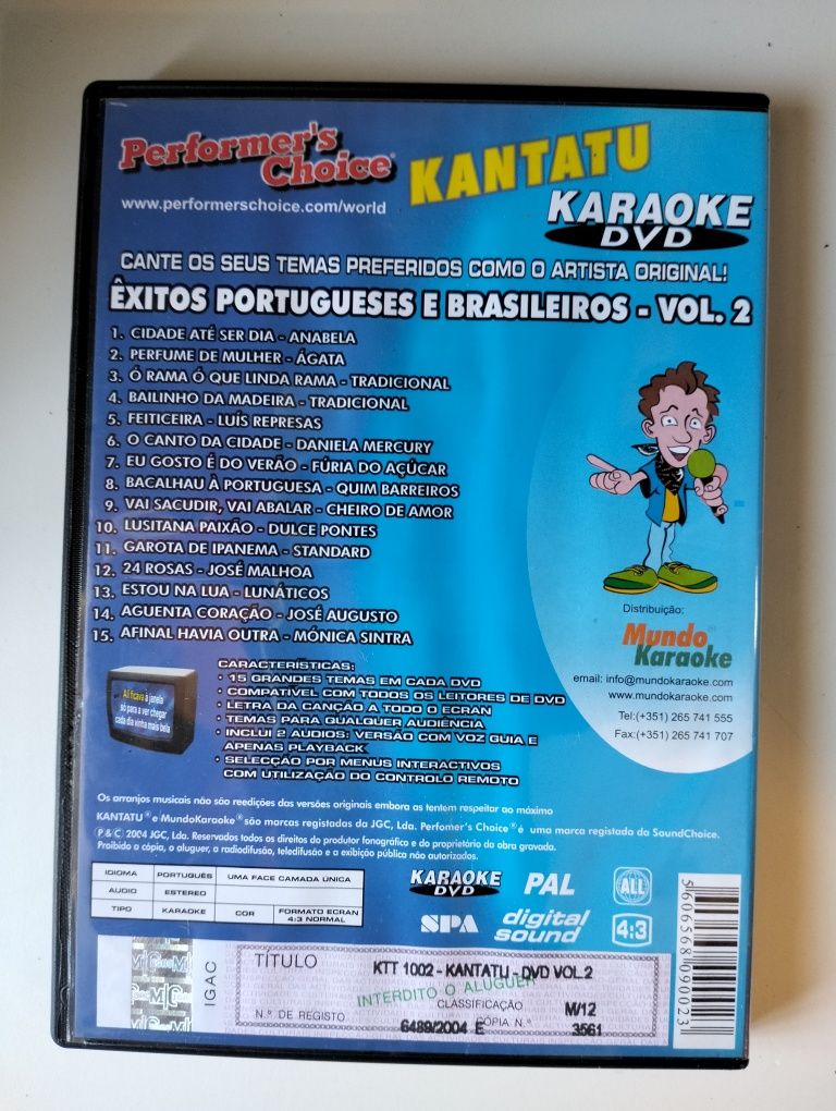 4 DVDs de karaoke Português e Brasileiro