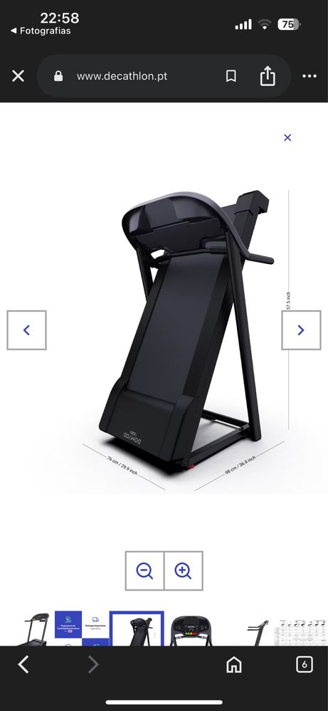 Passadeira de corrida T520B conforto /Decathlon