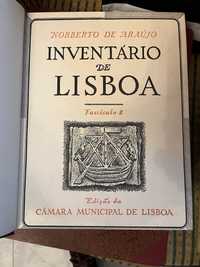 Livros antigos de história de Lisboa