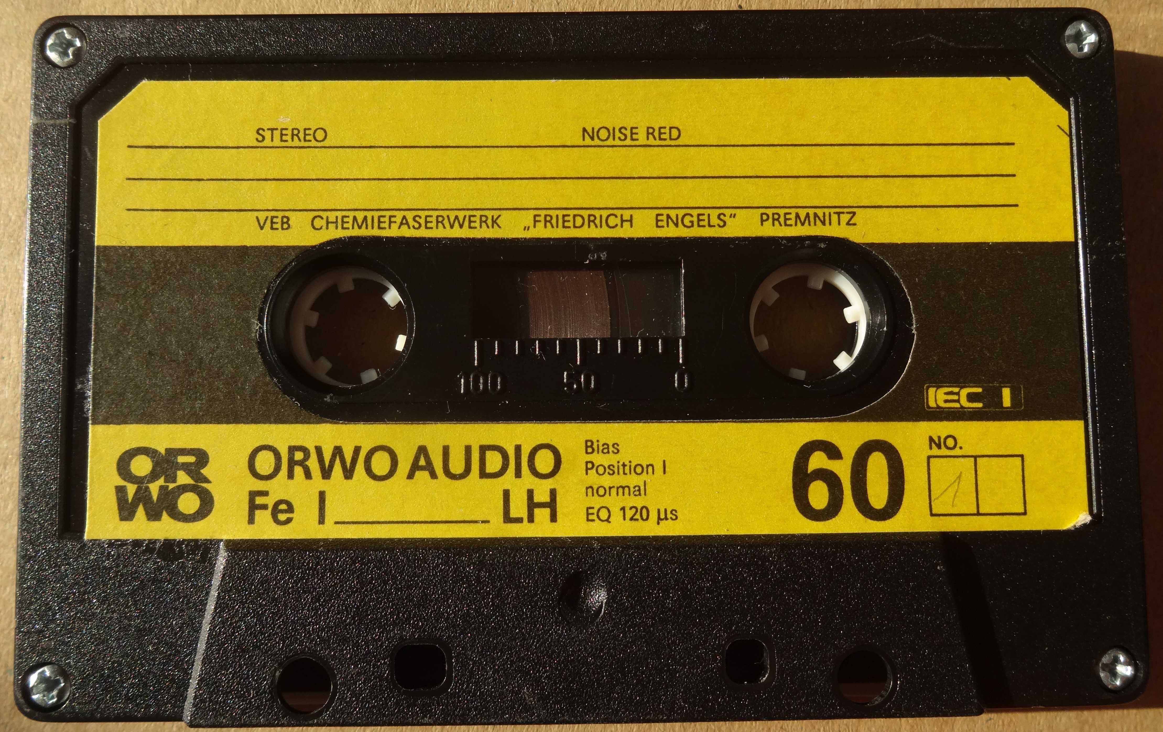 ORWO AUDIO Fe I LH 60 - kaseta żelazowa z lat 80., wkładka bez wpisów
