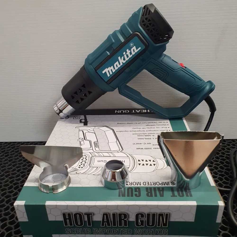 Технічний будівельний фен Makita 2200 Вт 300-600 С 4 насадки кейс PL