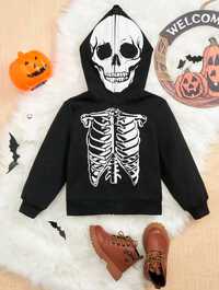 Bluza Halloween ocieplana 110 116 kaptur 122 128 czaszka 134