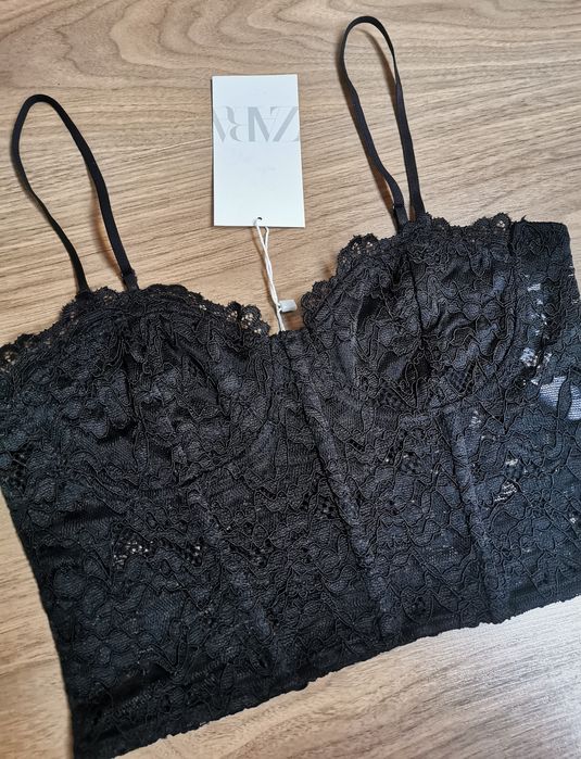 Zara koronkowy top roz. M