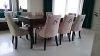 Pikowane modne wygodne krzesło z kołatką pinezkami chesterfield nowe