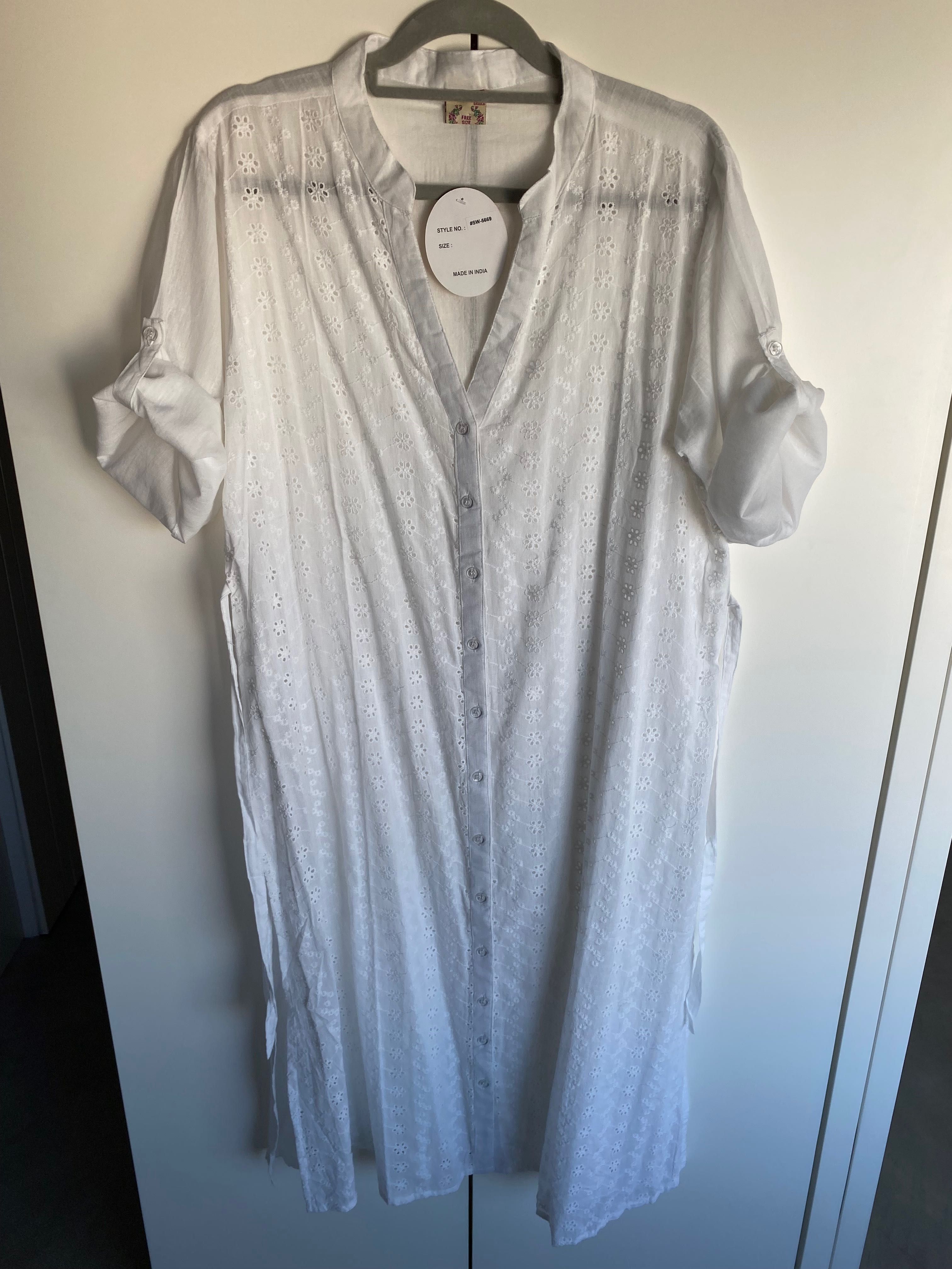 Vestido kimono em algodão
