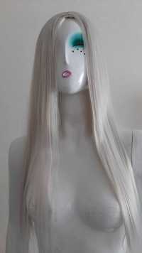 Парик платиновый блонд длинный прямые волосы без челки
