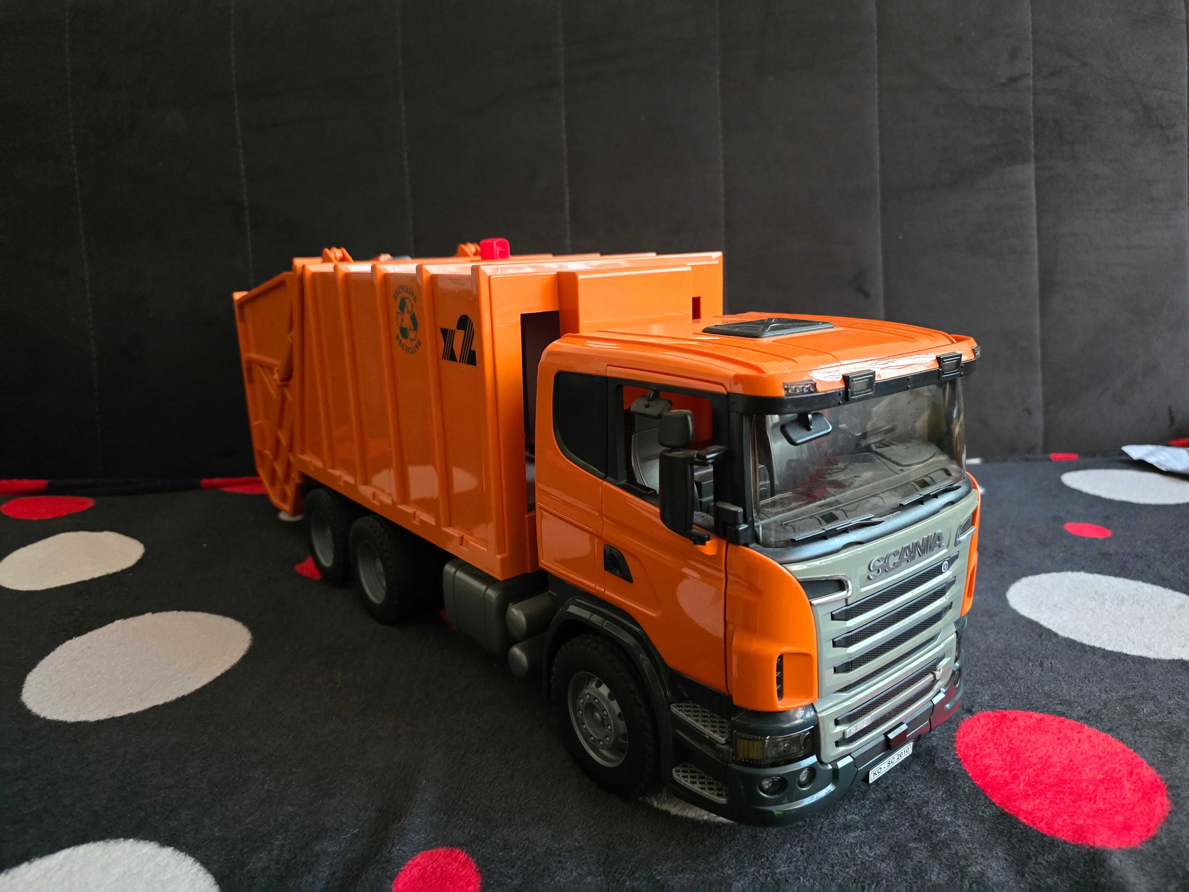 03560 Bruder Scania R Śmieciarka pomarańczowa
