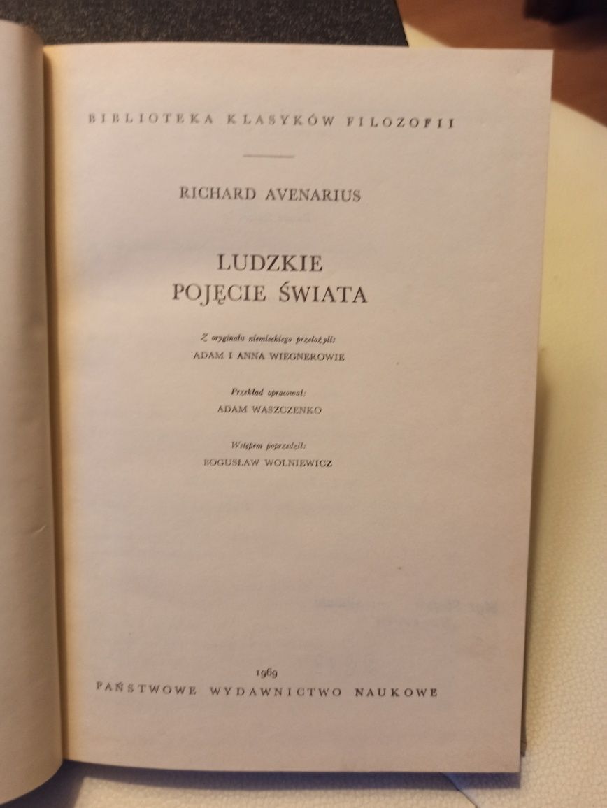 Avenarius ludzkie pojęcie świata