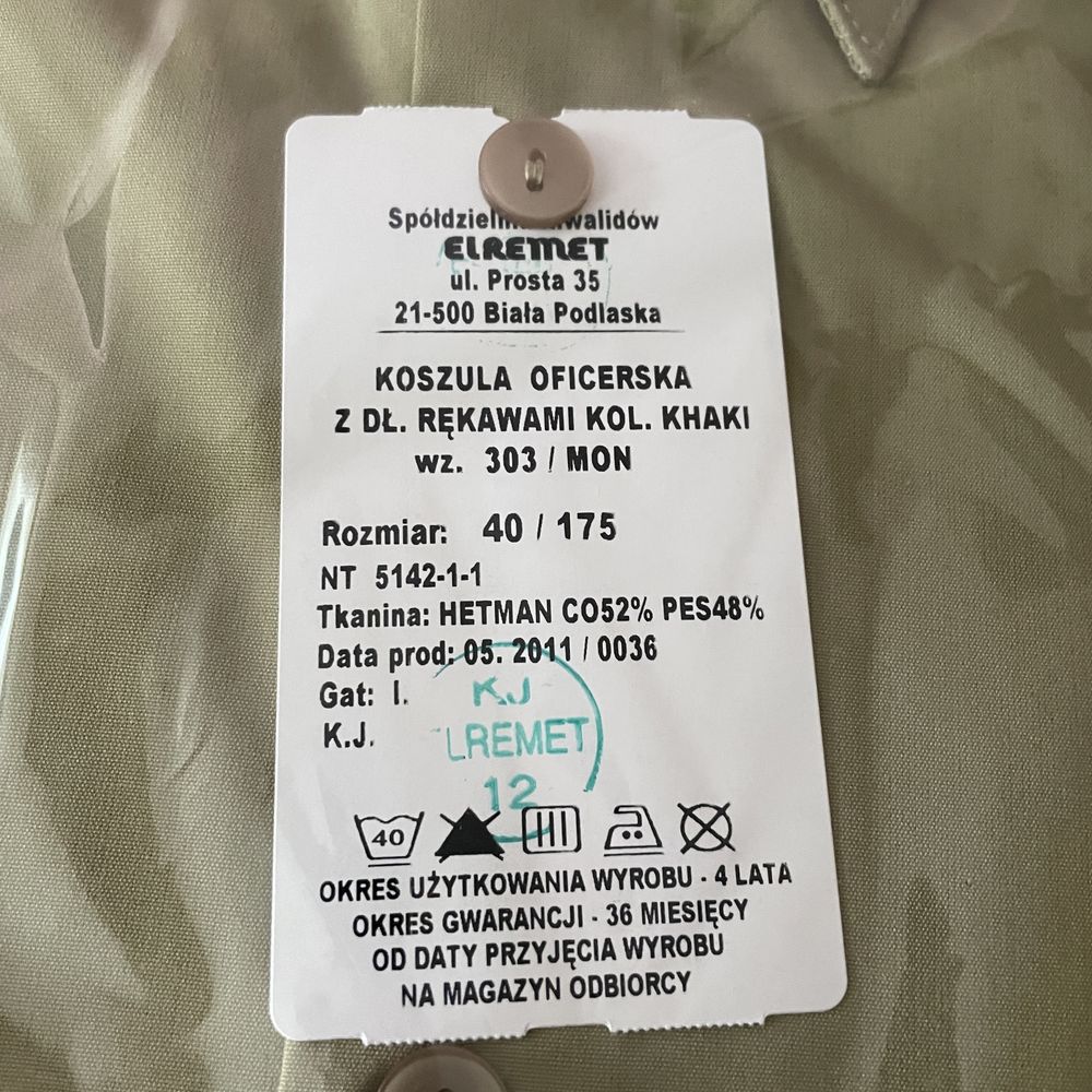 Koszula oficerska z dł. rękawamk kol. khaki wz. 303 / MON