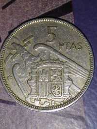 Moeda de 5 pesetas rara 1957