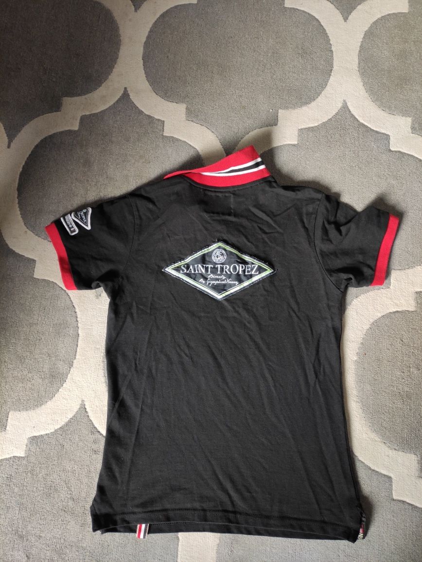 Koszulka męska Saint Tropez polówka czarna polo T-shirt czarny S 44 46