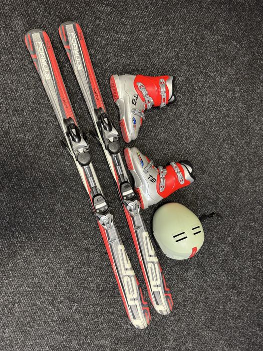 Zestaw Nart Junior  Elan 140cm + Buty Salomon 25cm + Kask Marker