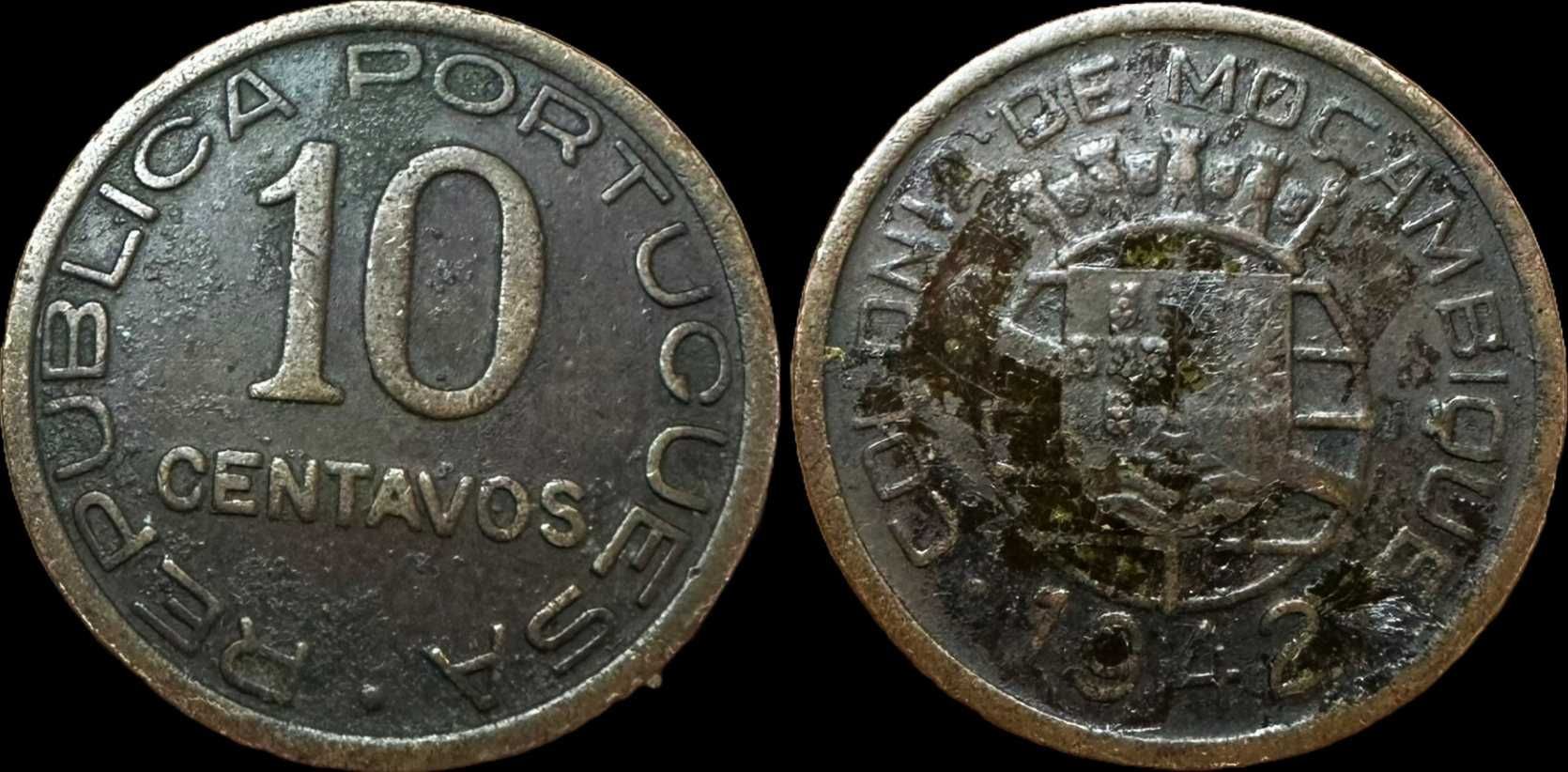Moeda de 10 Centavos - 1942 - Moçambique