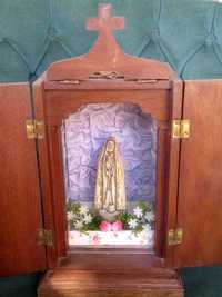 Oratório antigo Nossa Senhora de Fátima/arte sacra em bom estado