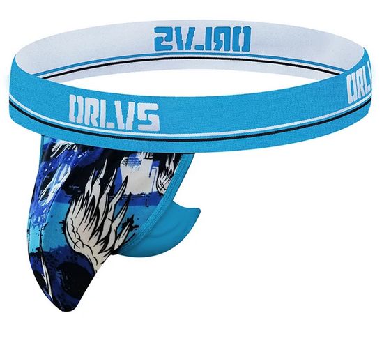 Stringi Męskie z Kieszonką ze Wzorem ORLVS Super Fit - M